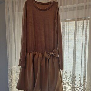 Dazzling Brown bow girl's dress!